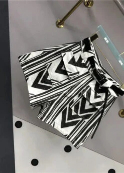 Italian Striped Sashes Pockets Denim Shorts Summer ML0757 -Ada Fashion Italian Striped Sashes Pockets Denim Shorts Summer Ada Fashion 163927764