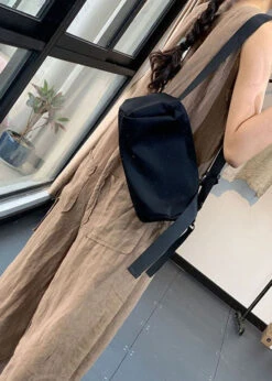 Khaki Pockets Patchwork Linen Jumpsuits Chinese Button SleevelessLY7854 -Ada Fashion Khaki Pockets Patchwork Linen Jumpsuits Chinese Button Sleeveless4