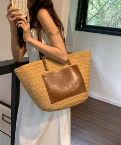 Korean Versatile Large Capacity Straw Woven Satchel Bag Handbag HJ1048 -Ada Fashion Korean Versatile Large Capacity Straw Woven Satchel Bag Handbag3