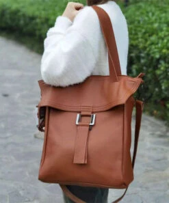 Leisure Brown Calf Leather Large Capacity Satchel Bag Handbag HJ1022 -Ada Fashion Leisure Brown Calf Leather Large Capacity Satchel Bag Handbag5