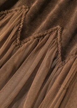 Loose Coffee Ruffled Elastic Waist Patchwork Tulle Skirts Spring AS1054 -Ada Fashion Loose Coffee Ruffled Elastic Waist Patchwork Tulle Skirts Spring5 a0a42078 0a0c 4dd5 8ca7 b50c1d84c592