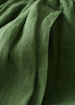 Loose Green Embroideried Pockets Patchwork Linen Shorts Summer LY7146 -Ada Fashion Loose Green Embroideried Pockets Patchwork Linen Shorts Summer3