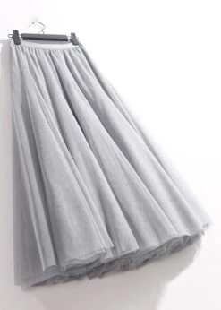 Loose Grey Solid Elastic Waist Tulle Skirts Summer AS1008 -Ada Fashion Loose Grey Solid Elastic Waist Tulle Skirts Summer5 d41658b0 0d5d 4a62 9c23 6d66ddcc48eb