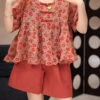 Loose Red O-Neck Print Top And Shorts Two Pieces Set Summer GH1009 -Ada Fashion Loose Red O Neck Print Top And Shorts Two Pieces Set Summer1 f9c93d99 b1d6 4d33 930a 1ec0d871da19