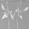Loose Silk Sterling Silver Orchid Hoop Earrings LY2261 -Ada Fashion Loose Silk Sterling Silver Orchid Hoop Earrings1