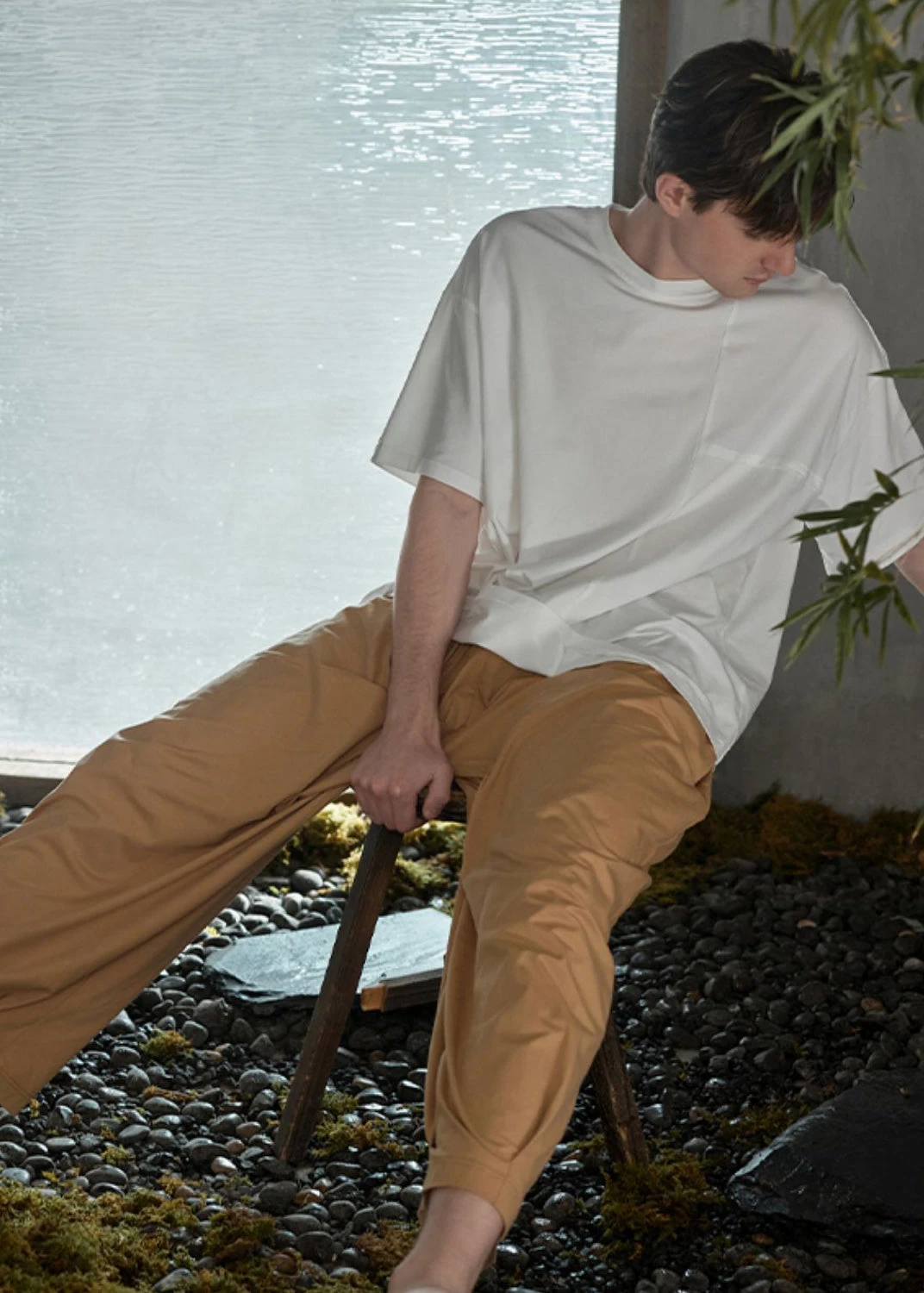 Man White O-Neck Cotton Pajamas Two Piece Set Summer LY2835 3 Man White O-Neck Cotton Pajamas Two Piece Set Summer LY2835