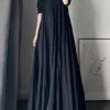 Modern Black O Neck Wrinkled Patchwork Cotton Maxi Dresses Fall LY9106 -Ada Fashion Modern Black O Neck Wrinkled Patchwork Cotton Maxi Dresses Fall1 c28703ae ffee 4417 a835 a250feb5ce31