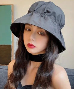 Modern Black Patchwork Drawstring Solid Bucket Hat LY500 -Ada Fashion Modern Black Patchwork Drawstring Solid Bucket Hat5 dbec7751 b093 4e13 99f0 45fa27c2daa0