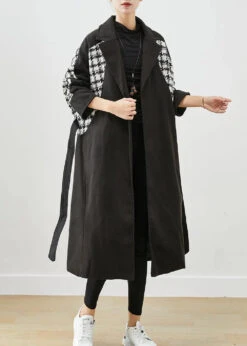 Modern Black Thick Patchwork Plaid Woolen Coat Outwear Fall ML3197 -Ada Fashion Modern Black Thick Patchwork Plaid Woolen Coat Outwear Fall Ada Fashion 170412862