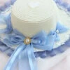 Modern Blue Bow Lace Patchwork Straw Woven Floppy Sun Hat LC0552