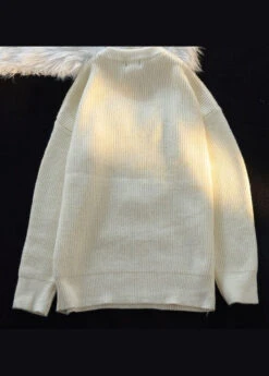 Modern Blue O Neck Character Thick Patchwork Knit Sweater Fall ML2591 -Ada Fashion Modern Blue O Neck Character Thick Patchwork Knit Sweater Fall3