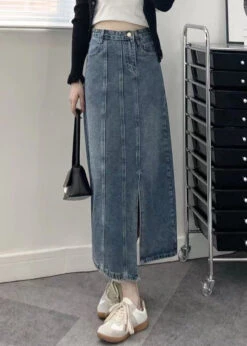 Modern Blue Pockets Side Open Patchwork Denim Skirts Fall LY9131 -Ada Fashion Modern Blue Pockets Side Open Patchwork Denim Skirts Fall2 d8cb6515 8b2f 4265 9f56 5ed192b99e99