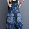 Modern Blue Slash Neck Print Patchwork Button Jumpsuits Summer LY3941 -Ada Fashion Modern Blue Slash Neck Print Patchwork Button Jumpsuits Summer1