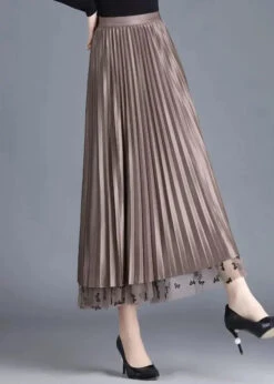 Modern Brown Butterfly Wear On Both Sides Tulle Pleated Skirts Spring HA1033 -Ada Fashion Modern Brown Butterfly Wear On Both Sides Tulle Pleated Skirts Spring Ada Fashion 182925118