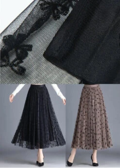 Modern Brown Butterfly Wear On Both Sides Tulle Pleated Skirts Spring HA1033 -Ada Fashion Modern Brown Butterfly Wear On Both Sides Tulle Pleated Skirts Spring Ada Fashion 182925343