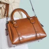 Modern Brown Versatile Calf Leather Tote Handbag ZX1020 -Ada Fashion Modern Brown Versatile Calf Leather Tote Handbag1