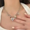 Modern Silk Stainless Steel Love Beading Star Tasse Pendant Necklace GH1037 -Ada Fashion Modern Silk Stainless Steel Love Beading Star Tasse Pendant Necklace1