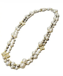 Modern White Overgild Pearl Clover Zircon Princess Necklace ML1266 -Ada Fashion Modern White Overgild Pearl Clover Zircon Princess Necklace Ada Fashion 165121312