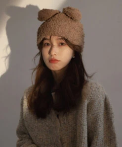 Modern White Rabbit Ears Warm Knit Bonnie Hat LY538 9 Modern White Rabbit Ears Warm Knit Bonnie Hat LY538 -Ada Fashion Modern White Rabbit Ears Warm Knit Bonnie Hat4