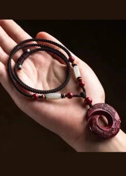 Natural Cinnabar Wealth Attracting Pendant Necklace ML1269 -Ada Fashion Natural Cinnabar Wealth Attracting Pendant Necklace Ada Fashion 165118638