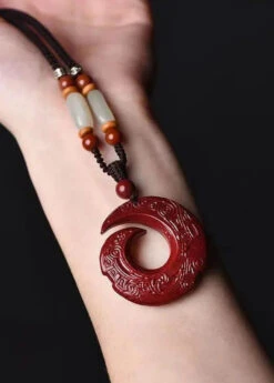 Natural Cinnabar Wealth Attracting Pendant Necklace ML1269 -Ada Fashion Natural Cinnabar Wealth Attracting Pendant Necklace Ada Fashion 165118869