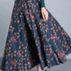 Navy Pockets Cotton Skirt Elastic Waist -Ada Fashion Navy Pockets Patchwork Loose Cotton Skirt Elastic Waist Ada Fashion 178501919