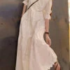 New Beige O Neck Hollow Out Patchwork Cotton Long Dress Summer LY9074 1 New Beige O Neck Hollow Out Patchwork Cotton Long Dress Summer LY9074 -Ada Fashion New Beige O Neck Hollow Out Patchwork Cotton Long Dress Summer Ada Fashion 153063873