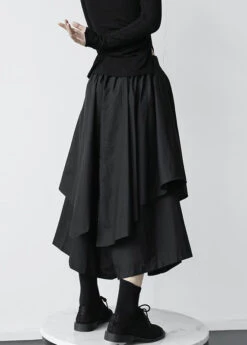 New Black Asymmetrical High Waist Patchwork Cotton Pants Skirt Fall LY9097 -Ada Fashion New Black Asymmetrical High Waist Patchwork Cotton Pants Skirt Fall4 97bfee59 439d 47f5 92ac 3023d87c41b0