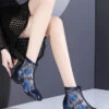 New Blue Hollow Out Breathable Mesh Splicing Ankle Boots RT1065