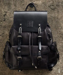 New Casual Army Green Cowhide Large Capacity Travel Backpack HJ1056 -Ada Fashion New Casual Army Green Cowhide Large Capacity Travel Backpack3