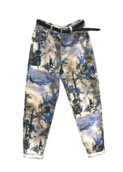 New Chinese Feng Shui Ink Printed Versatile Jeans Autumn ML0798 -Ada Fashion New Chinese Feng Shui Ink Printed Versatile Jeans Autumn Ada Fashion 163907444