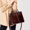 New Coffee Versatile European And American Cowhide Handbag ZX1018 -Ada Fashion New Coffee Versatile European And American Cowhide Handbag1