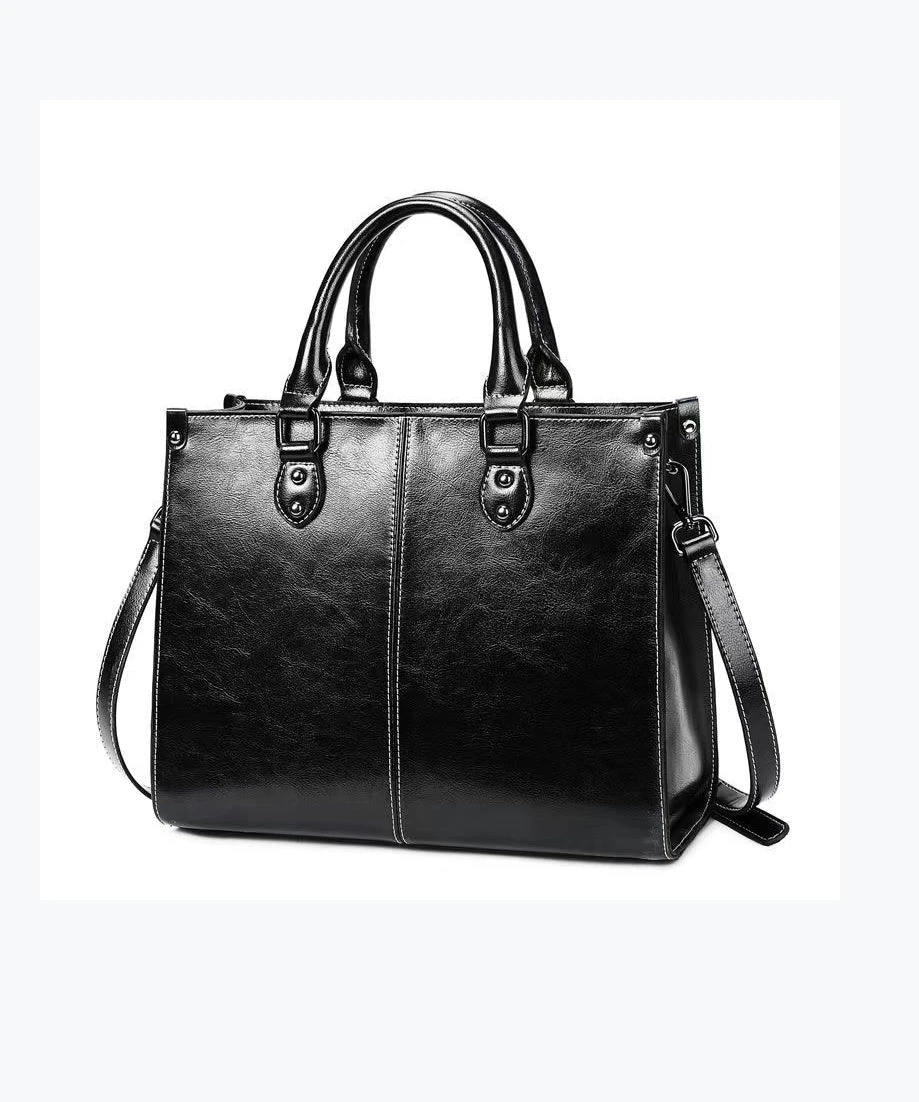 New Coffee Versatile European And American Cowhide Handbag ZX1018 5 New Coffee Versatile European And American Cowhide Handbag ZX1018 - Image 3