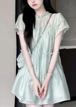 New Green Ruffled Tops And Shorts Two Pieces Set Summer AB1031 -Ada Fashion New Green Ruffled Tops And Shorts Two Pieces Set Summer5 3b28b85f e445 45dd b81b c8552faceb79