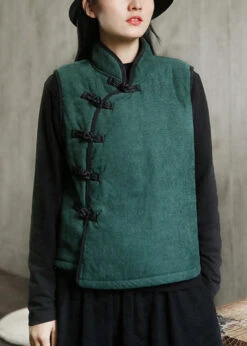 New Green Stand Collar Button Warm Fleece Waistcoat Sleeveless ML0072 -Ada Fashion New Green Stand Collar Button Warm Fleece Waistcoat Sleeveless3 36f6d76b 5bcf 4e11 9a79 d4ef3879e826