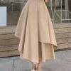 New Khaki Asymmetrical Elastic Waist Patchwork Cotton Pants Skirt Summer LY9093 -Ada Fashion New Khaki Asymmetrical Elastic Waist Patchwork Cotton Pants Skirt Summer1 1fd85a76 c5e8 4aca a105 fadd74c78e4c