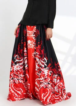 New Red Print Pockets High Waist Silk Skirts Spring AS1051 -Ada Fashion New Red Print Pockets High Waist Silk Skirts Spring3 f67e413c 9176 4060 965d 8eaa5312f67a