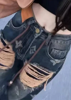 New Ripped Printed Denim Straight Leg Pants For Spring QQ1034 -Ada Fashion New Ripped Printed Denim Straight Leg Pants For Spring5