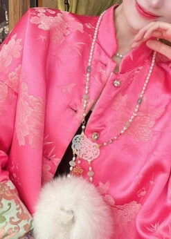 New Rose Button Wear On Both Sides Silk Coats Long Sleeve QA1024 -Ada Fashion New Rose Button Wear On Both Sides Silk Coats Long Sleeve3