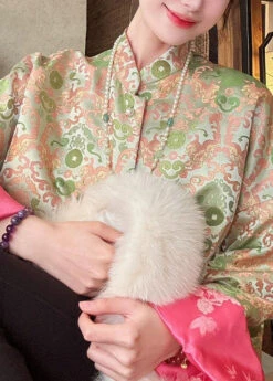 New Rose Button Wear On Both Sides Silk Coats Long Sleeve QA1024 -Ada Fashion New Rose Button Wear On Both Sides Silk Coats Long Sleeve4