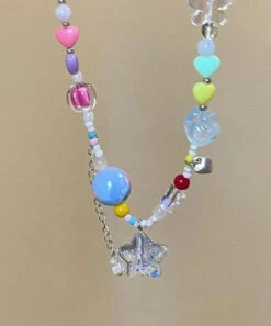 Novelty Blue Star Beading Pendant Necklace ML0682 -Ada Fashion Novelty Blue Star Beading Pendant Necklace Ada Fashion 162800650