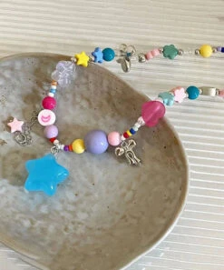 Novelty Blue Star Beading Pendant Necklace ML0682 -Ada Fashion Novelty Blue Star Beading Pendant Necklace Ada Fashion 162800782