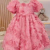 Novelty Pink Square Collar Floral Patchwork Tulle Girls Long Dress Short Sleeve ML0057 -Ada Fashion Novelty Pink Square Collar Floral Patchwork Tulle Girls Long Dress Short Sleeve1 abf94b5b df62 48e7 8d1b 60af82b12d53