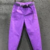 Novelty Purple Pockets Patchwork Sashes Crop Pants Fall ML0764 -Ada Fashion Novelty Purple Pockets Patchwork Sashes Crop Pants Fall Ada Fashion 163923961