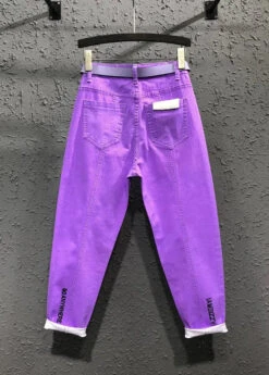 Novelty Purple Pockets Patchwork Sashes Crop Pants Fall ML0764 -Ada Fashion Novelty Purple Pockets Patchwork Sashes Crop Pants Fall Ada Fashion 163924210