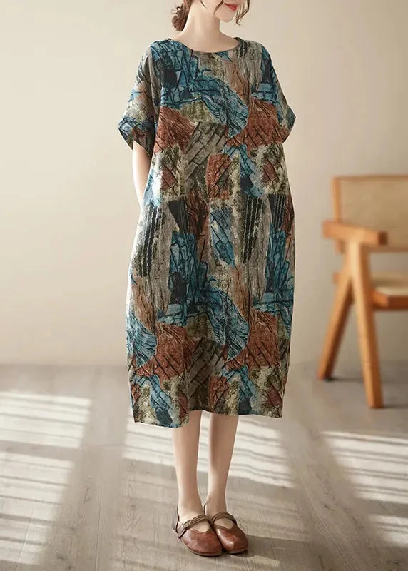 Organic Oversized Tie Dye Cotton Long Dresses Summer LY8655 4 Organic Oversized Tie Dye Cotton Long Dresses Summer LY8655 - Image 2