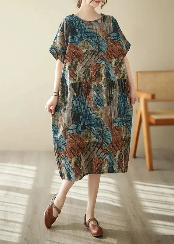 Organic Oversized Tie Dye Cotton Long Dresses Summer LY8655 5 Organic Oversized Tie Dye Cotton Long Dresses Summer LY8655 - Image 3