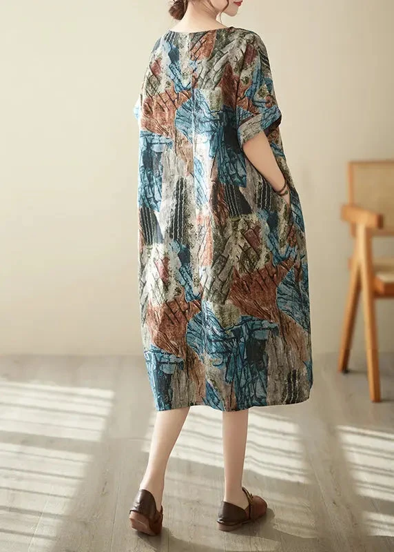 Organic Oversized Tie Dye Cotton Long Dresses Summer LY8655 7 Organic Oversized Tie Dye Cotton Long Dresses Summer LY8655 - Image 5