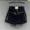 Original Design Black Zip Up Pockets Patchwork Denim Shorts Summer ML0779 -Ada Fashion Original Design Black Zip Up Pockets Patchwork Denim Shorts Summer Ada Fashion 163916458