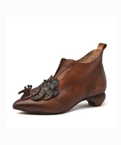 Original Design Ethnic Style Coffee Pointed Chunky Boots ML1723 -Ada Fashion Original Design Ethnic Style Coffee Pointed Chunky Boots5 21b4714f 41a1 46d3 a6c9 19352f4e8556